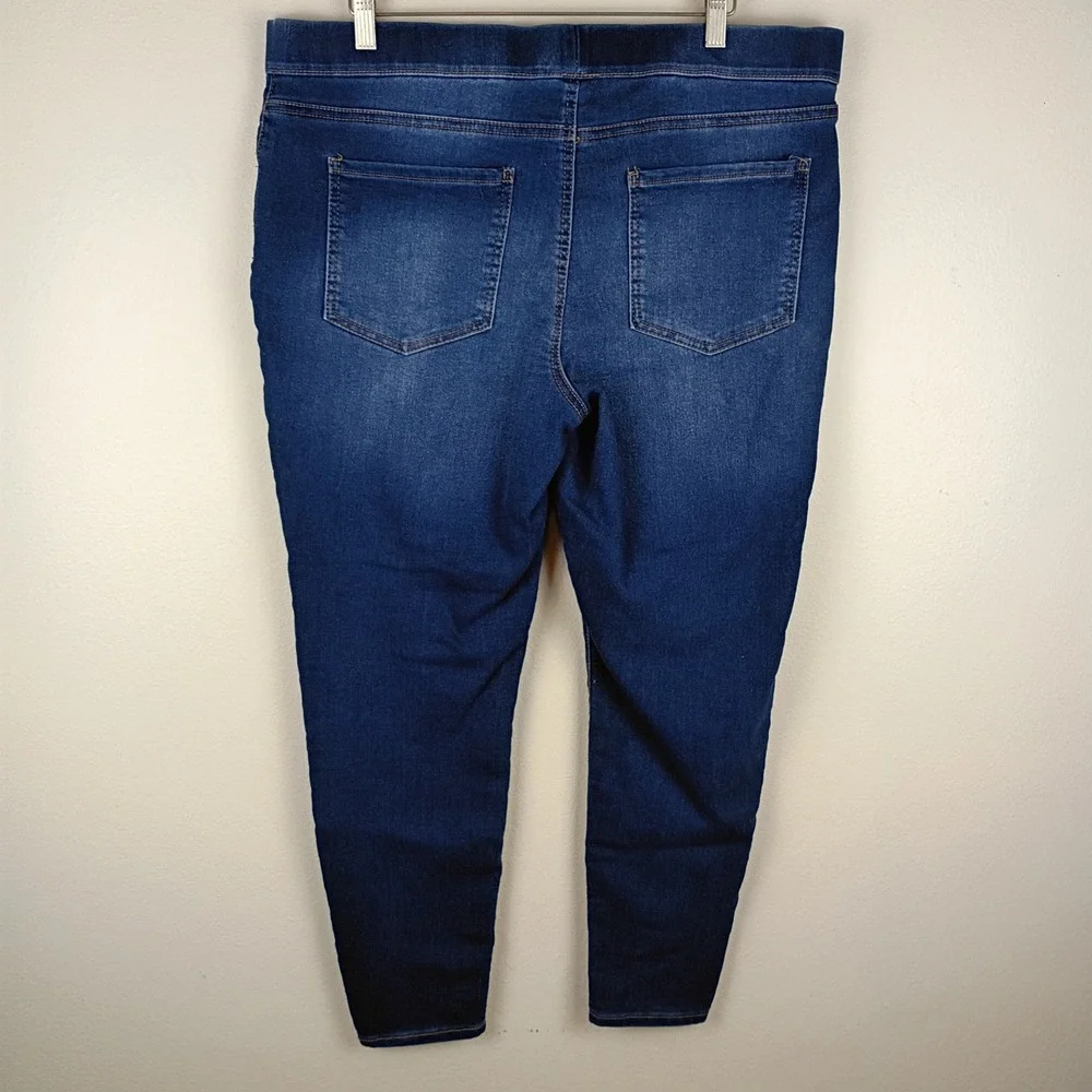 No Boundaries Womens XXXL 21 Dark Wash Pull On High Rise Skinny Jeggings Denim